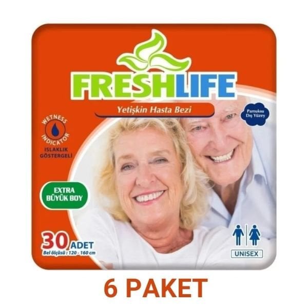 Freshlife Belbantlı Yetişkin Hasta Bezi XL 30 Lu 6 Paket