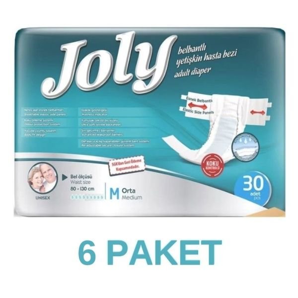 Joly Belbantlı Yetişkin Hasta Bezi M 30 Lu 6 Paket