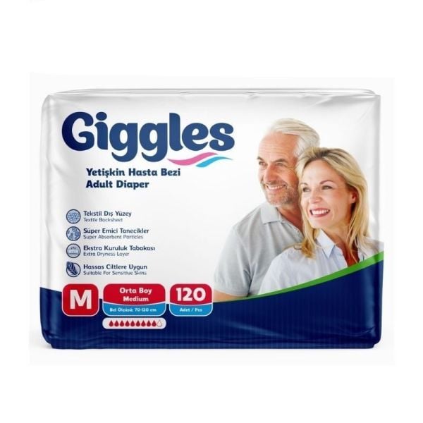 Giggles Belbantlı Yetişkin Hasta Bezi M 30 Lu 8 Paket