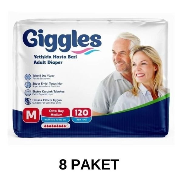 Giggles Belbantlı Yetişkin Hasta Bezi M 30 Lu 8 Paket