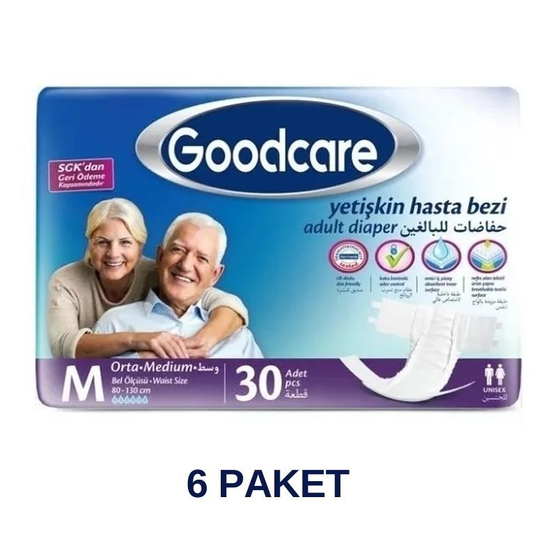 Goodcare Belbantlı Yetişkin Hasta Bezi M 30 Lu 6 Paket