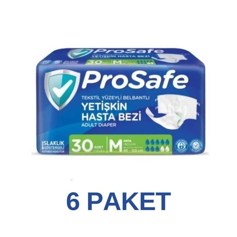 Prosafe Waistband Adult Diaper M 30 Pieces 6 Pack