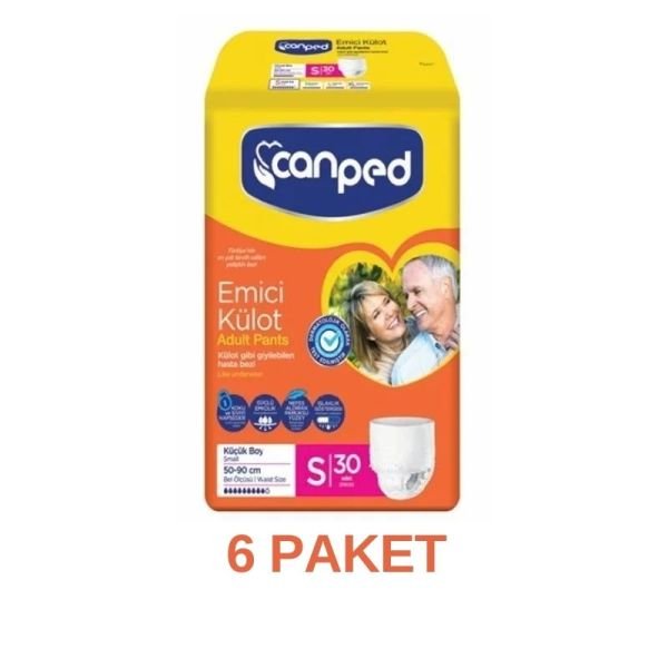 Canped Absorbent Panties Adult Diaper S 30 Pieces 6 Pack