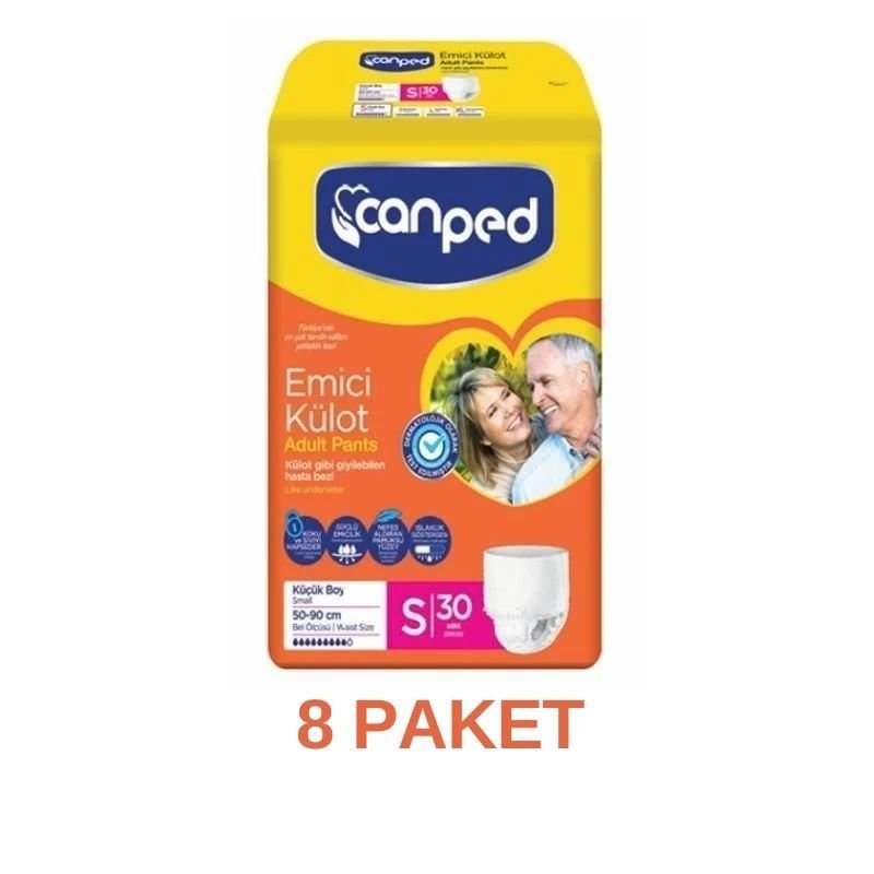 Canped Emici Külot Yetişkin Hasta Bezi S 30 Lu 8 Paket