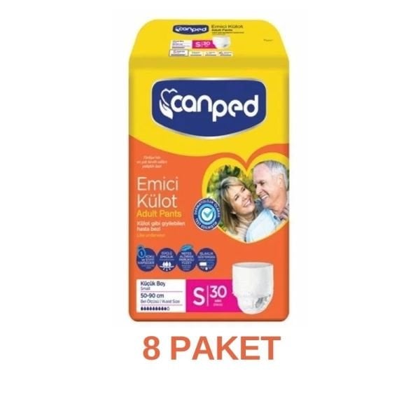 Canped Absorbent Panties Adult Diaper S 30 Pieces 8 Pack