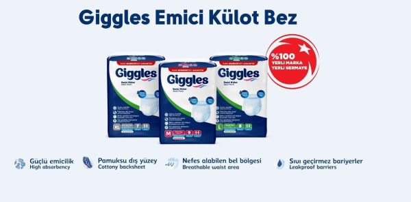 Giggles Emici Külot Yetişkin Hasta Bezi M 30 Lu 8 Paket
