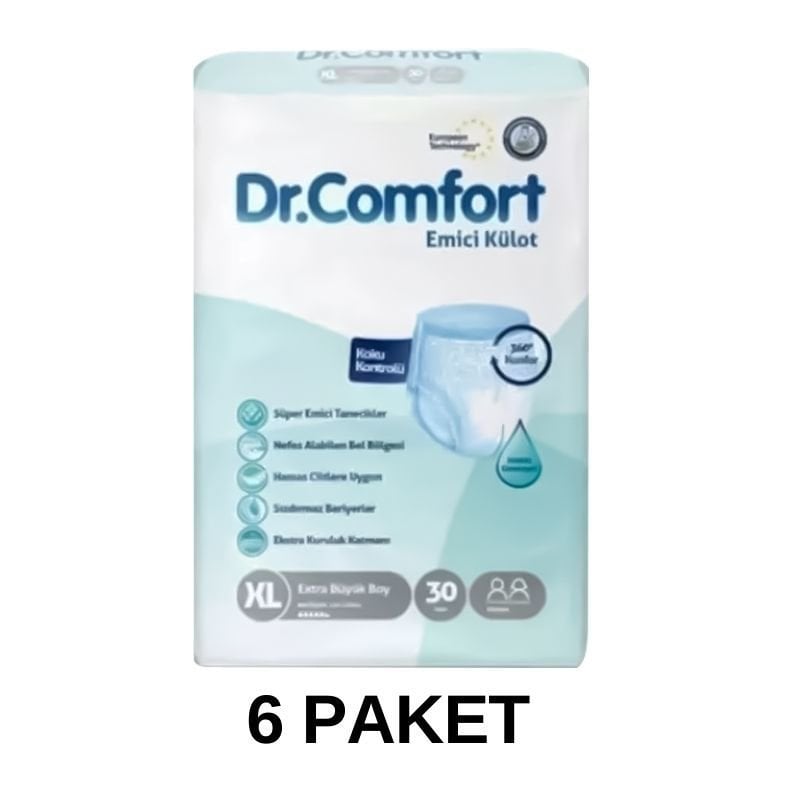 Dr. Comfort Absorbent Panties Adult Diaper XL 30 Pieces 6 Pack
