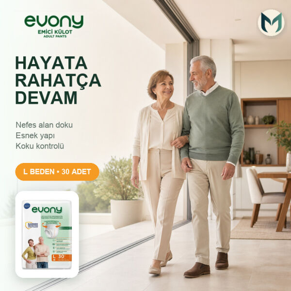 Evony Emici Külot Yetişkin Hasta Bezi L 30 Lu 8 Paket