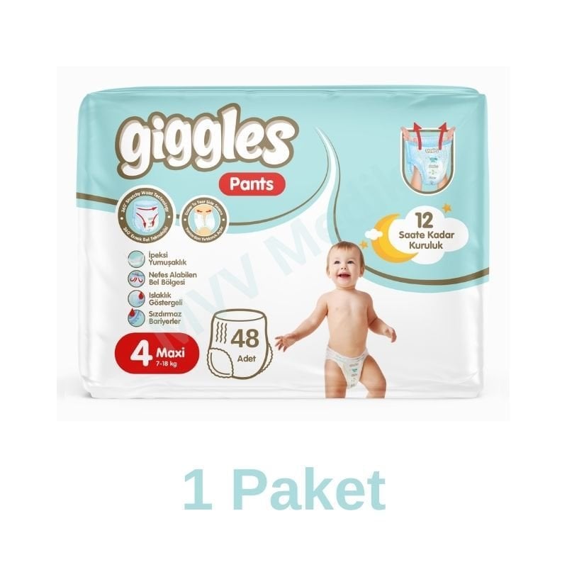 Giggles Pants Panty Diaper Number 4 Maxi 48 Li