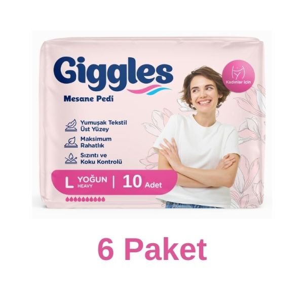 Giggles Kadın Mesane Pedi Yoğun L 6 Paket 10 Adet