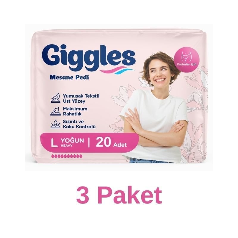 Giggles Kadın Mesane Pedi Yoğun L 3 Paket 20 Adet