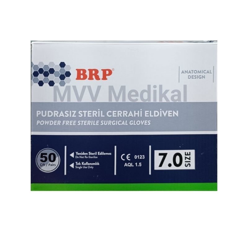 BRP Powder-Free Sterile Surgical Gloves Size 7 50 Pieces