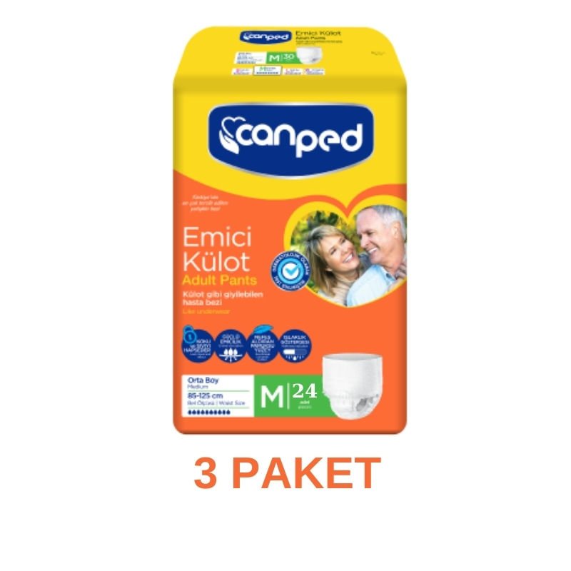 Canped Emici Külot Yetişkin Hasta Bezi M 24 Lü 3 Paket