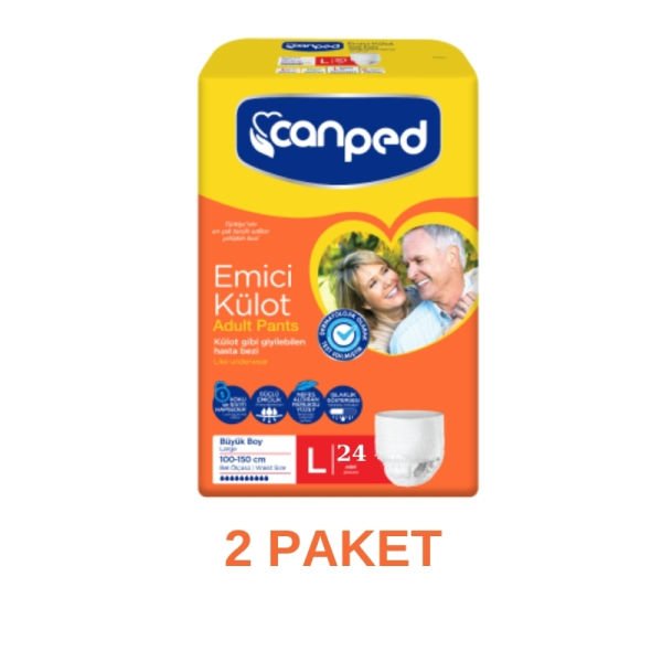 Canped Absorbent Panties Adult Diaper L 24 Pieces 2 Pack