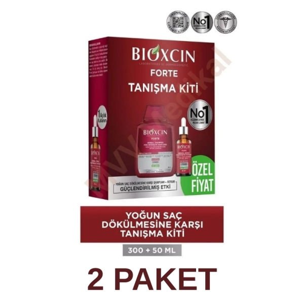Bioxcin Forte Saç Dökülmesine Karşı Şampuan 300 ml + Serum 2 Paket