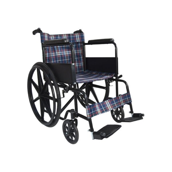 Golfi G100E Manual Standard Wheelchair Plaid Fabric